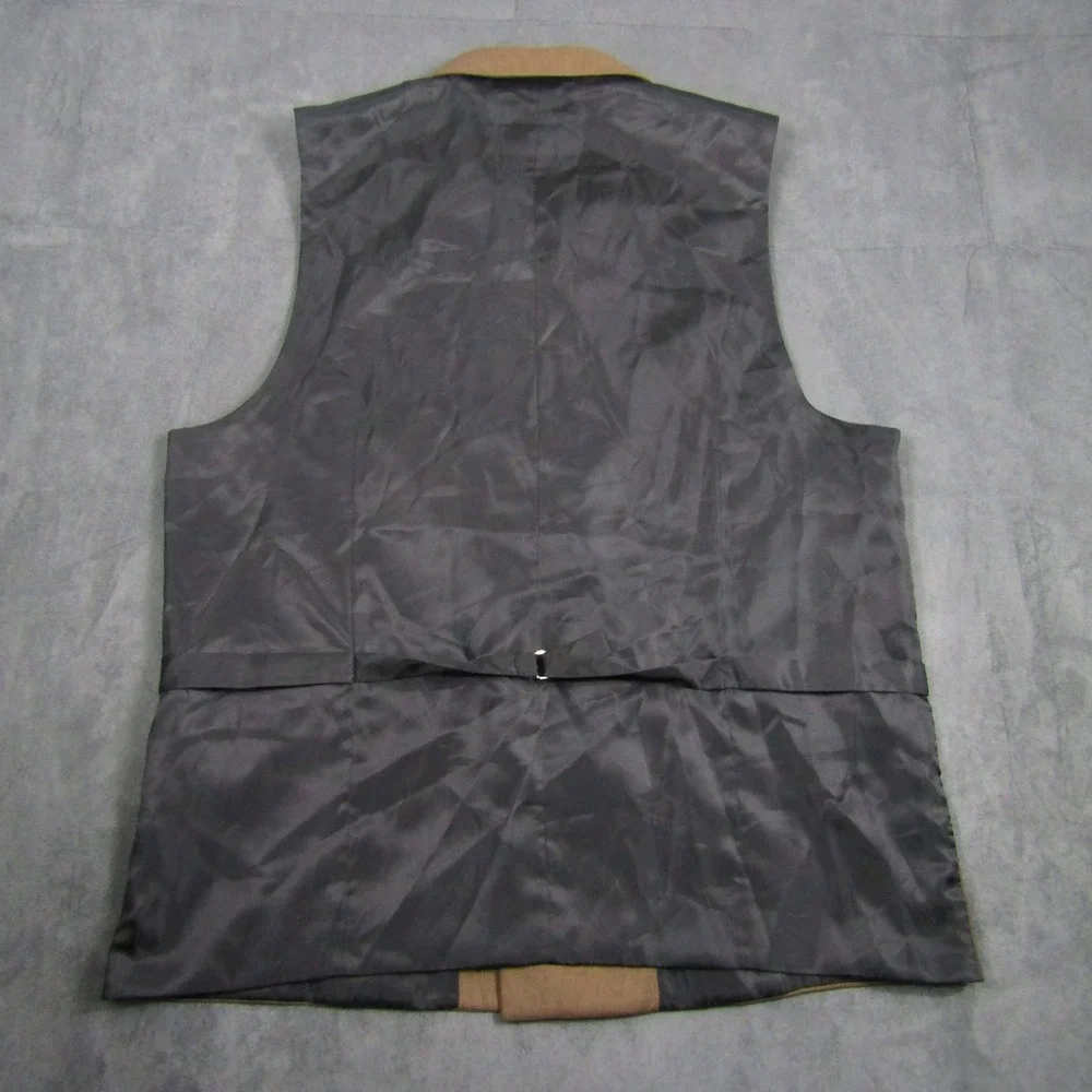 Successo Suit Vest Men 46R Brown Double Breasted Notched Lapel Formal Waistcoat